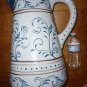 Portuguese 16" H Ceramic Water Pitcher / Flower Vase Terracotta Made In Portugal