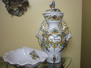Pottery Antique Lemon Water Basin Brass Spain Aigua de llimona Catalan catal&Atilde;&nbsp;