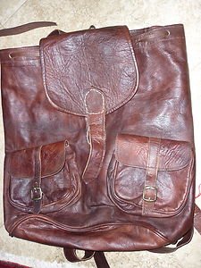 Morroccan REAL Camel Leather/skin Backpack Brown