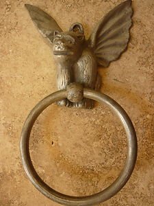 Gargoyle Door knocker Towel Drapery Curtain Ring Holdback Hardware 8"H