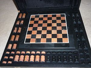Marble Chess Set with Hinged Box 15" inch