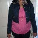 Levis Womens Jean Jacket Faux Fur Collar Size M Med Winter Coat $150 Retail