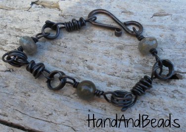 Bracelet copper and labradorite