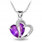 HCA 4-H Welding Team  Rhodium Plated 925 Silver Diamond Accent Amethyst Heart Shape Pendant Necklace