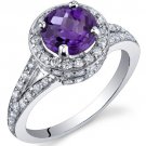 HCA 4-H Welding Team   1.25 Carats Amethyst Ring in Sterling Silver Rhodium Nickel Finish
