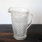 Brilliant 1960s Vintage Anchor Hocking, Wexford Glass Pitcher, 64 oz Crystal Diamond Pattern
