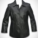 Women's Classic Black Lamb Leather Blazer Coat Ladies Winter Wear Jackets XS-4XL