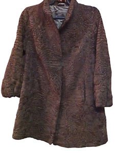 Dark Brown Karakul Coat Lamb Fur Karakul Leather Jacket