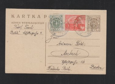 Poland Stationery uprated 1922