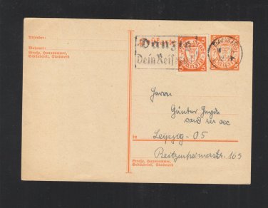 Danzig Stationery uprated 1934