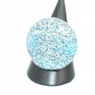 Pearly Blue - Silver Button Ring - Lampwork Jewelry - Lampwork Ring - Glass Bead Jewelry