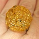 Pearly Gold Knitted Bead Ring - Lampwork Jewelry - Lampwork Ring - Glass Bead Jewelry