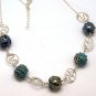 Delicate Blue And Turquoise Ball Necklace - Lampwork Jewelry - Dot Jewelry