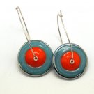 Pearly Colorful Circle Earrings - Lampwork Earrings - Modern Jewelry - Casual Jewelry