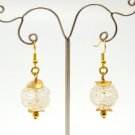 Pearly Knitted Stone Earrings - Glass Bead Jewelry - Lampwork Jewelry - Elegant Jewelry