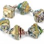 Lampwork Crystal Beads (6) SRA - Colorful Beads - DIY Jewelry - Handmade Beads - Shape Beads
