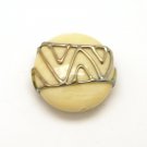 Lampwork Focal Bead (1) - Ivory Bead - DIY Jewelry - Jewelry Supplies - Decorated Bead