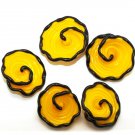 Lampwork Yellow Flower Bead (5) SRA - DIY Jewelry - Spiral Beads - Floral Beads - Yellow Beads