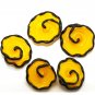 Lampwork Yellow Flower Bead (5) SRA - DIY Jewelry - Spiral Beads - Floral Beads - Yellow Beads