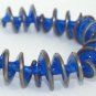 Lampwork Blue and Silver Spiral Beads (5) SRA - DIY Jewelry - Jewelry Supplies