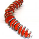 Lampwork Orange Spiral Beads (5) SRA - DIY Jewelry - Jewelry Supplies - Handmade Beads