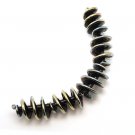 Lampwork Black and Silver Spiral Beads (5) SRA - DIY Jewelry - Jewelry Supplies - Handmade Beads