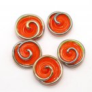 Lampwork Orange Spiral Bead (5) SRA - DIY Jewelry - Swirl Beads - Handmade Beads