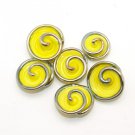 Lampwork Yellow Spiral Bead (5) SRA - DIY Jewelry - Swirl Beads - Handmade Beads