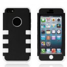 Ultra Fit PC and Silicone Back Case Cover for iPhone 5C (Black and White)