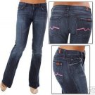 Seven For All Mankind Pink Painted Pocket Jeans Size 26 Waist