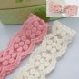 1.25" Wide Beige Color Plum Flowers Cotton Lace 4 yards S35