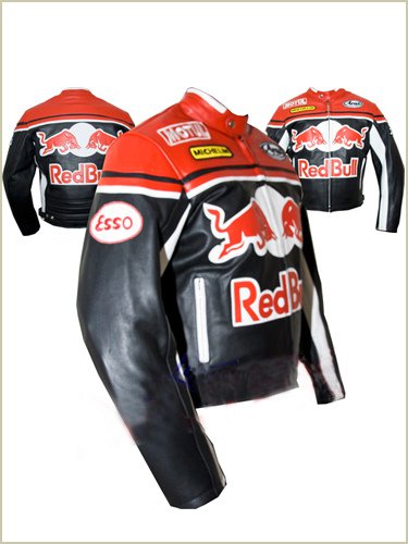 Redbull Motorcyle Leather Jacket with CE Approved Armour