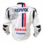 Honda Repsol White Motorbike Racing Leather Jacket with CE Armor | Custom Made
