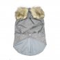 Luxury Grey Fur Collar Wool Coat for Pet Dog
