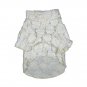 White See Through Bottoming Shirt with Flower Pattern For Pet Dog SIZE M