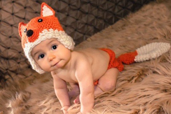 free shipping fox baby photo prop baby clothes knitted baby photo prop