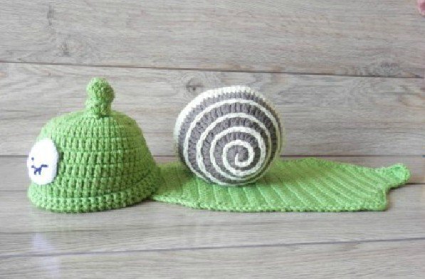 free shipping snail baby photo prop baby clothes knitted baby photo prop