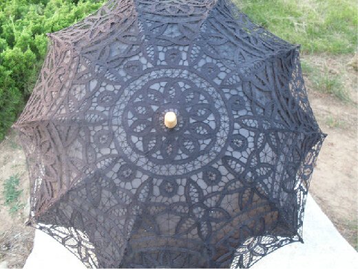 free shipping Exquisite White/Ivory Battenburg Lace Wedding Parasol Umbrella Bridal Shower