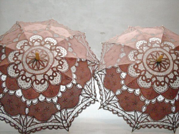 free shipping Exquisite White/Ivory Battenburg Lace Wedding Parasol Umbrella Bridal Shower