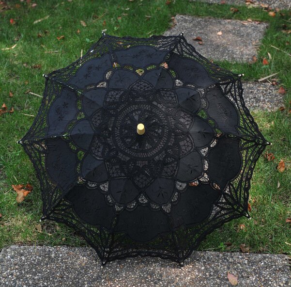 free shipping Exquisite White/Ivory Battenburg Lace Wedding Parasol Umbrella Bridal Shower