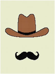 Cowboy Graph/Chart Afghan Crochet Pattern