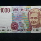 1990 Italy 1000 Lire one thousand lira Italian note banknote Italy paper money