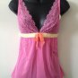 COSMOPOLITAN Sweet & Sexy Lace Ribbon Sheer Camisole NWT Sz M Pink Lingerie    M