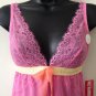 COSMOPOLITAN Sweet & Sexy Lace Ribbon Sheer Camisole NWT Sz SMALL Pink Lingerie