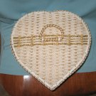 Vintage Rope Wicker Japan Heart Shaped Sewing Box