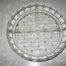 Vintage Round 3 Section Glass Polka Dot Relish Dish
