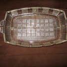 Vintage Glass Rectangular 3 Section Relish Dish Waffle Pattern