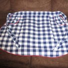 Vintage Blue and White Checked Red Edged Half Apron