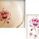 Pink Water Lily Waterproof Removable Temporary Tattoo Body Arm Art Sticker