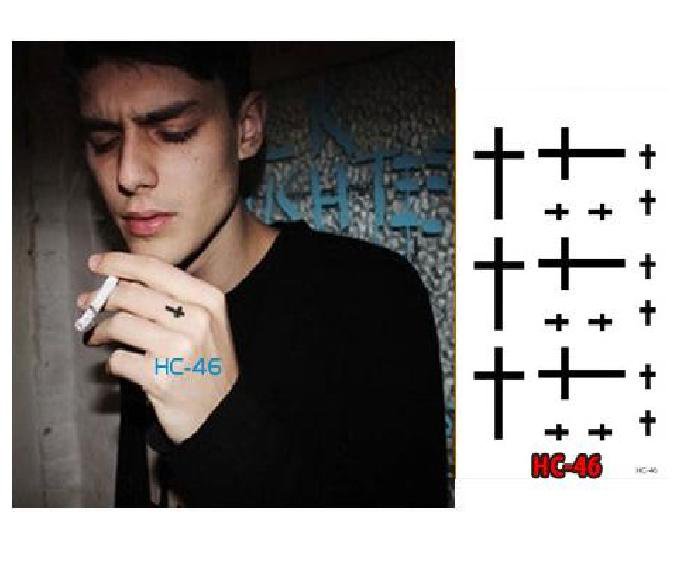 PLAIN CROSS Waterproof Removable Temporary Tattoo Body Arm Art Sticker
